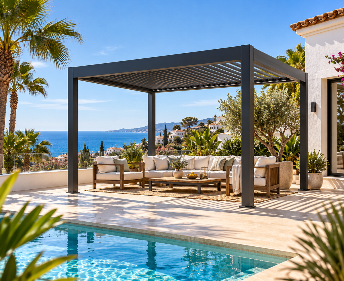 Solara 3×4m Aluminium Motorised Bioclimatic Pergola
